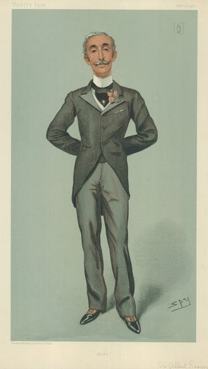 Sir Albert Edward Sassoon, Hyde, 1 February 1900, Vanity Fair cartoon (colour litho)