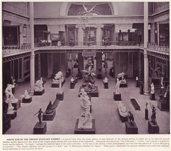 Chicago World's Fair, 1893: North End of the French Statuary Exhibit (b/w photo)