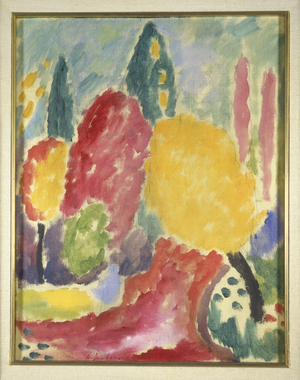 Large Variation: Autumn, 1915 (oil on canvas mounted on board)