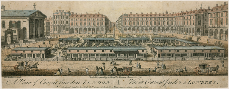 Covent Garden Market, London (coloured engraving)