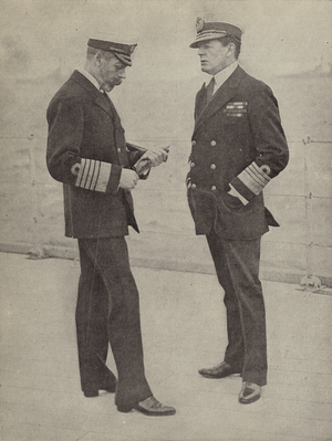 King George V and Admiral David Beatty, commander of the Royal Navy's 1st Battlecruiser Squadron at the Battle of Jutland (b/w photo)