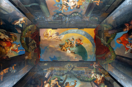 Inside Charlottenburg Palace and its park Schlossgarten rebuilt after Second World War in, Berlin, Germany (photo)