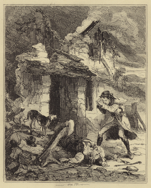 Bowke finds his Father killed (engraving)
