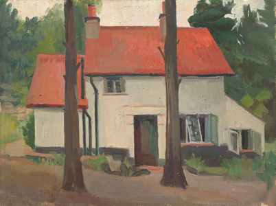 House with red roof, 1928 (circa) (painting)