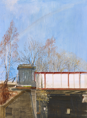 Buddleja and Railway, 2021, (oil on canvas)