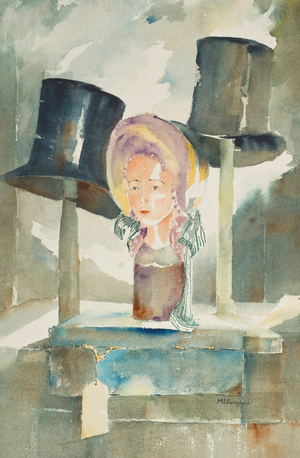 Antique Shop, Margie Livingston Campbell, (b.20th C./American), Watercolor