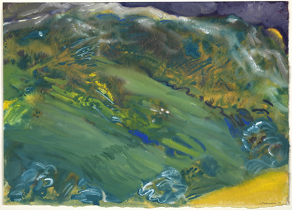 Anticoli landscape, 1979 (gouache on paper)