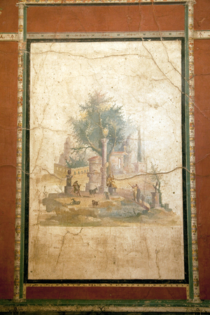Wall and Idyllic Landscape, fresco from the Villa of Agrippa Postumo, Boscotrecase (fresco)