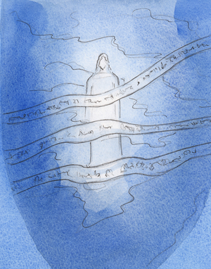 I saw Christ's Radiant Presence, behind my thoughts and memories, 2000 (w/c on paper)