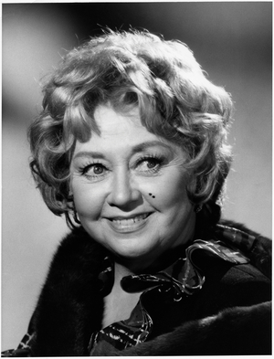 Joan Blondell, publicity portrait for the TV show 'Banyon', NBC, 1972 (b/w photo)
