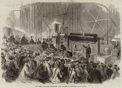 The Great Electric Induction Coil at the Polytechnic Institution (engraving)