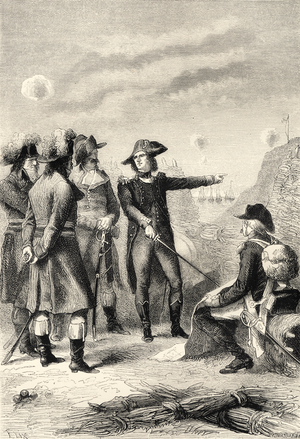 Napoleon at the Siege of Toulon, France in 1793 (engraving)