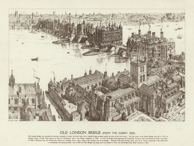 Old London Bridge (litho)