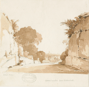 Wolverhampton - Distant view from Tettenhall: sepia drawing, 1837 (drawing)