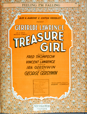 George Gershwin's 'Treasure Girl' score cover, 1920s (print)