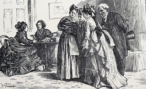 A young mother holding her infant child, 1850