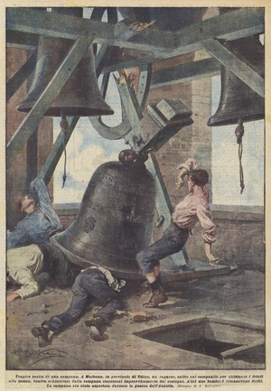 Tragic collapse of a bell (Colour Litho)