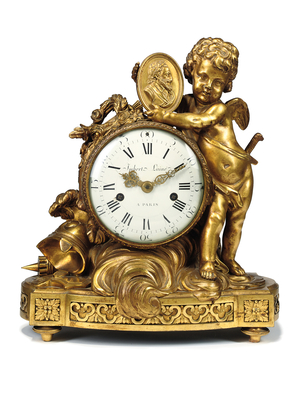 Louis XVI mantel clock, late 18th century (ormolu)