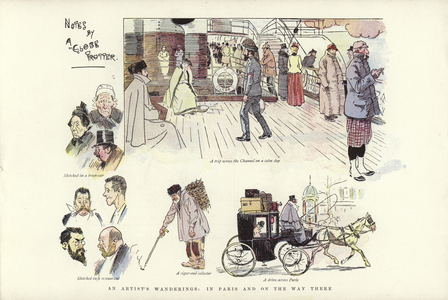 An artist's wanderings, in Paris and on the way there (colour litho)