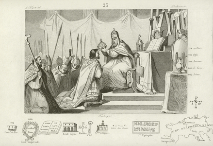 Coronation of Charlemagne as Holy Roman Emperor, Rome, 800 (engraving)