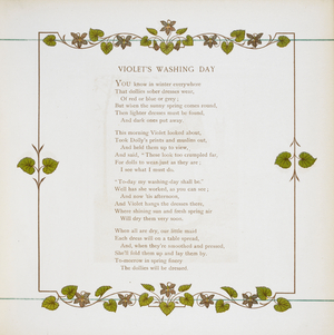 "Violet's Washing Day"- a poem