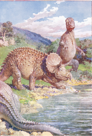 Strange monsters from the dawn of the world (colour litho)