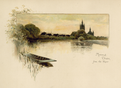 Memorial theatre from the river (chromolitho)