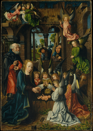 The Adoration of the Christ Child, c.1500 (oil on oak panel)