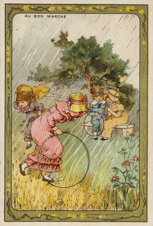 Caught out in the rain (chromolitho)