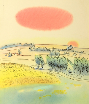 Illustration from 'Song about the Wheat' by Andrey Malyshko, 1962 (gouache on paper)