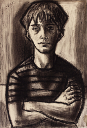 Seated Boy, 1952 (charcoal on paper)