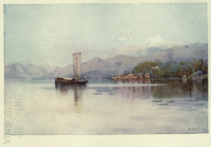 Bellagio, Lago di Como, Illustration from 'The Italian lakes' by Richard Bagot, 1912 (colour litho)