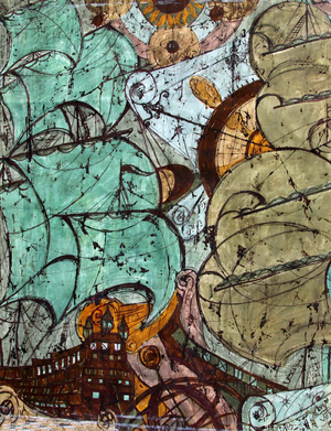 Ancient Ships, 1973 (batik)