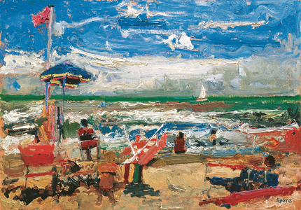 Sunbathers, Lido di Camaiore, 2011 (oil on board)