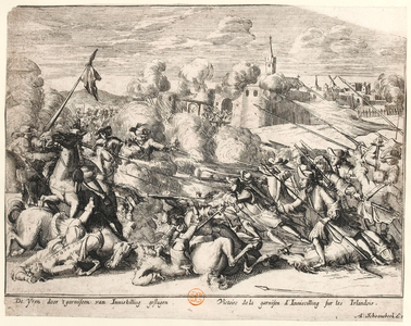 Victory of the Enniskillen Garrison over the Irish in 1689, c.1691 (etching)