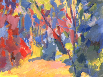 Woodland Pathway 18, 2023 (acrylic on canvas panel)