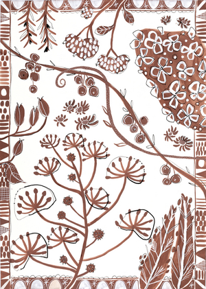 Monotone Floral, 2019 (acryla gouache on paper)