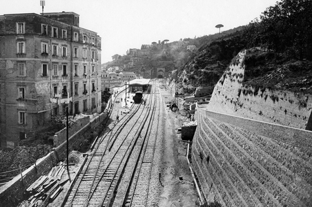 Chiaia Station, Cumana Railway Station, Naples, Campania, Italy, 1910-20 (b/w photo)