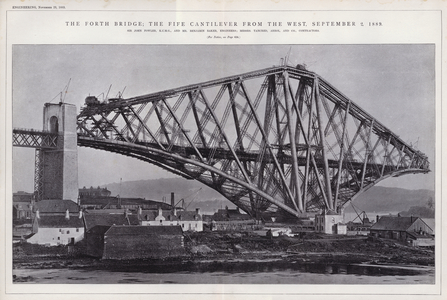 The Forth Bridge; The Fife Cantilever from the West, 2 September 1889 (engraving)