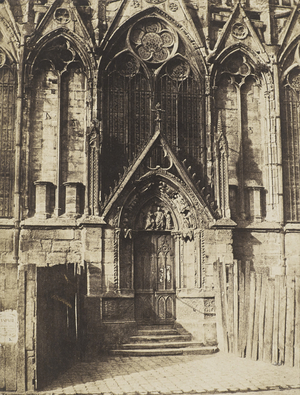 The Red Door, northern portal of the Cathedral of Notre-Dame, Paris, 1851 (salted paper print)