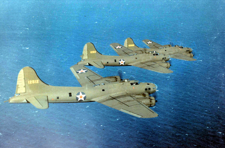 US Air Force B-17E Flying Fortress bombers in flight