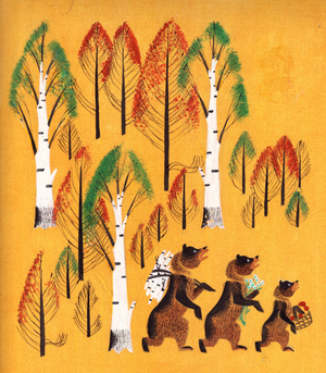 Illustration from 'The Story of the Three Bears', tale adapted by Leo Tolstoy, 1872 (gouache on paper)