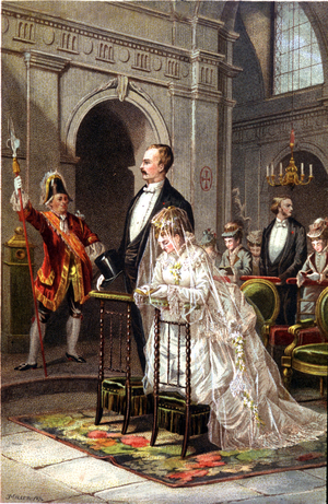 The bourgeois wedding, 1874 (illustration)