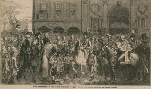 Peace proclaimed at the Royal Exchange in 1748 (engraving)
