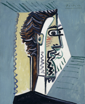 Man's Head in Profile; Tete d'Homme de Profil, 1963 (oil on canvas)