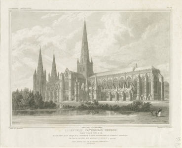 Lichfield Cathedral - South East View: engraving, nd [?1819] (print)