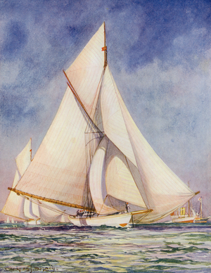 Yachting (colour litho)