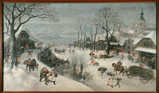 Winter (February) (oil on canvas)