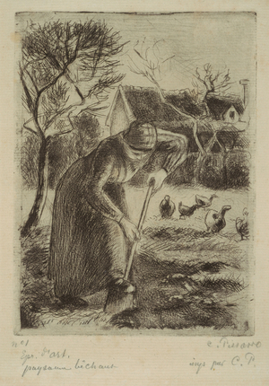Peasant Woman Digging, 1890 (etching)