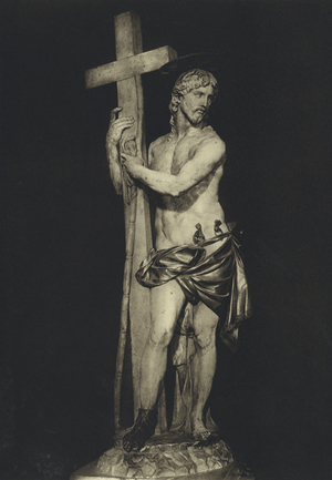 S Maria on Minerva, Statue of the Christ, by Michelangelo (b/w photo)